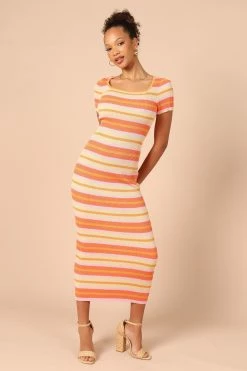 Bardotte Midi Dress - Pink