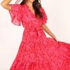Barker Dress - Pink Red Floral