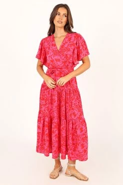 Barker Dress - Pink Red Floral -Dress Shop petal and pup usa dresses barker dress pink red floral 33712098410673