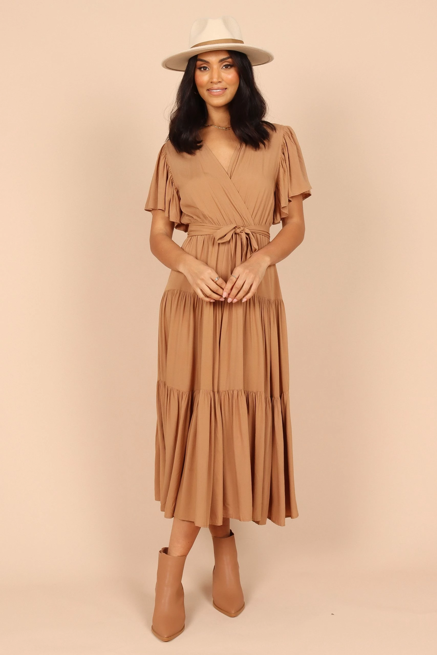 Barker Dress - Tan 1 Barker Dress - Tan