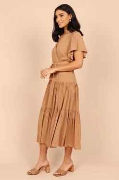 Barker Dress - Tan 17 Barker Dress - Tan -Dress Shop petal and pup usa dresses barker dress tan 32398073626801