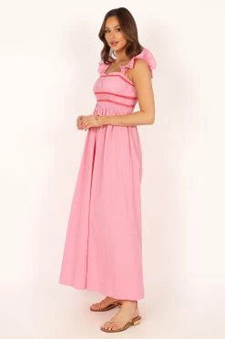 Becky Maxi Dress - Pink -Dress Shop petal and pup usa dresses becky midi dress pink 33779253084337