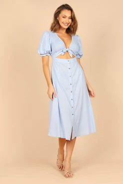 Belle Button Up Dress - Blue