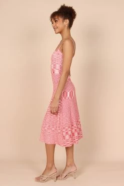 Blinque Light Knit Midi Dress - Cream/Red -Dress Shop petal and pup usa dresses blinque light knit midi dress cream red 32264729297073