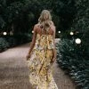 Bloom Strapless Maxi Dress - Yellow Floral