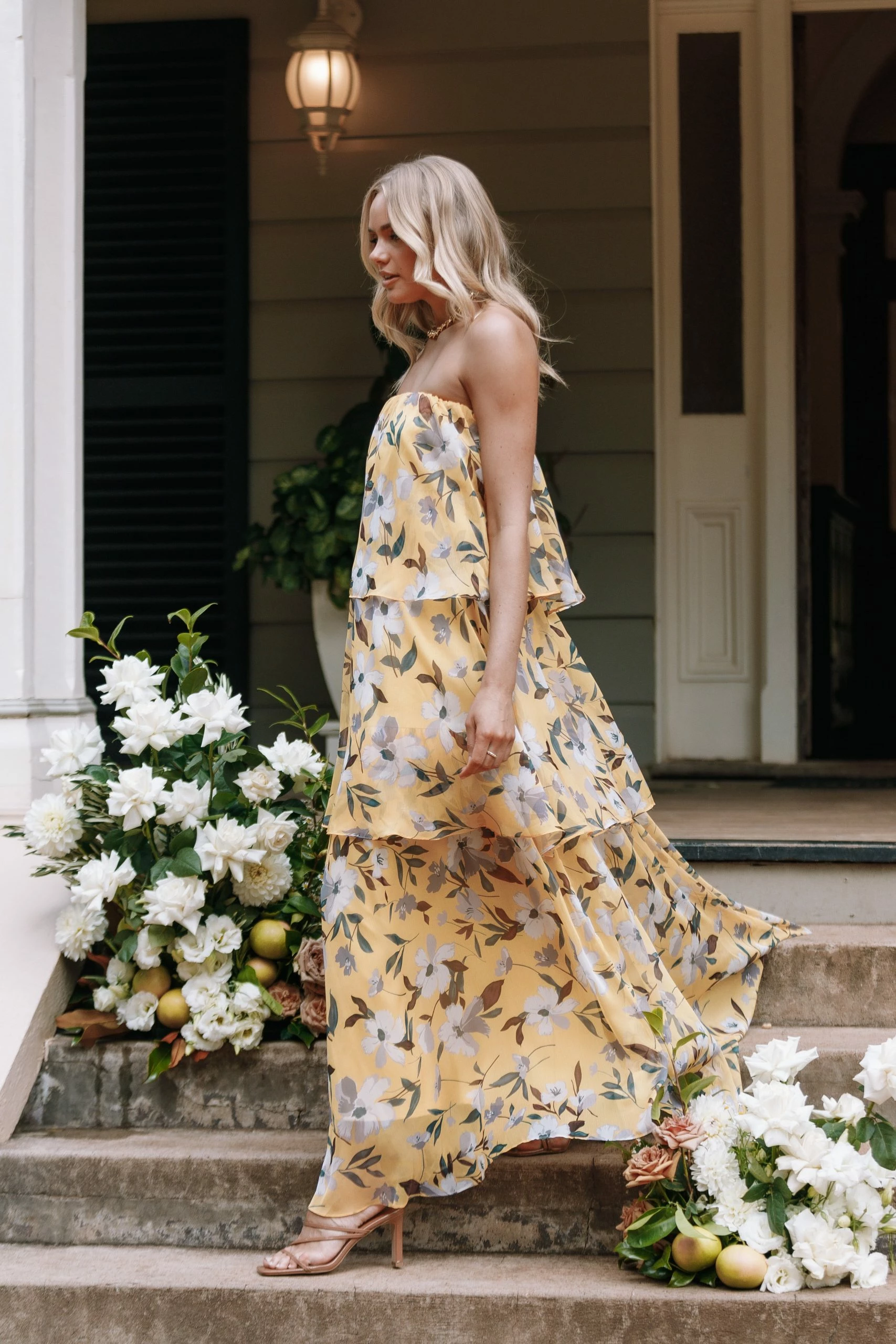 Bloom Strapless Maxi Dress - Yellow Floral 3 Bloom Strapless Maxi Dress - Yellow Floral - Image 3