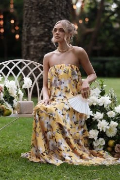Bloom Strapless Maxi Dress - Yellow Floral 14 Bloom Strapless Maxi Dress - Yellow Floral -Dress Shop petal and pup usa dresses bloom strapless maxi dress yellow floral 33537182564529