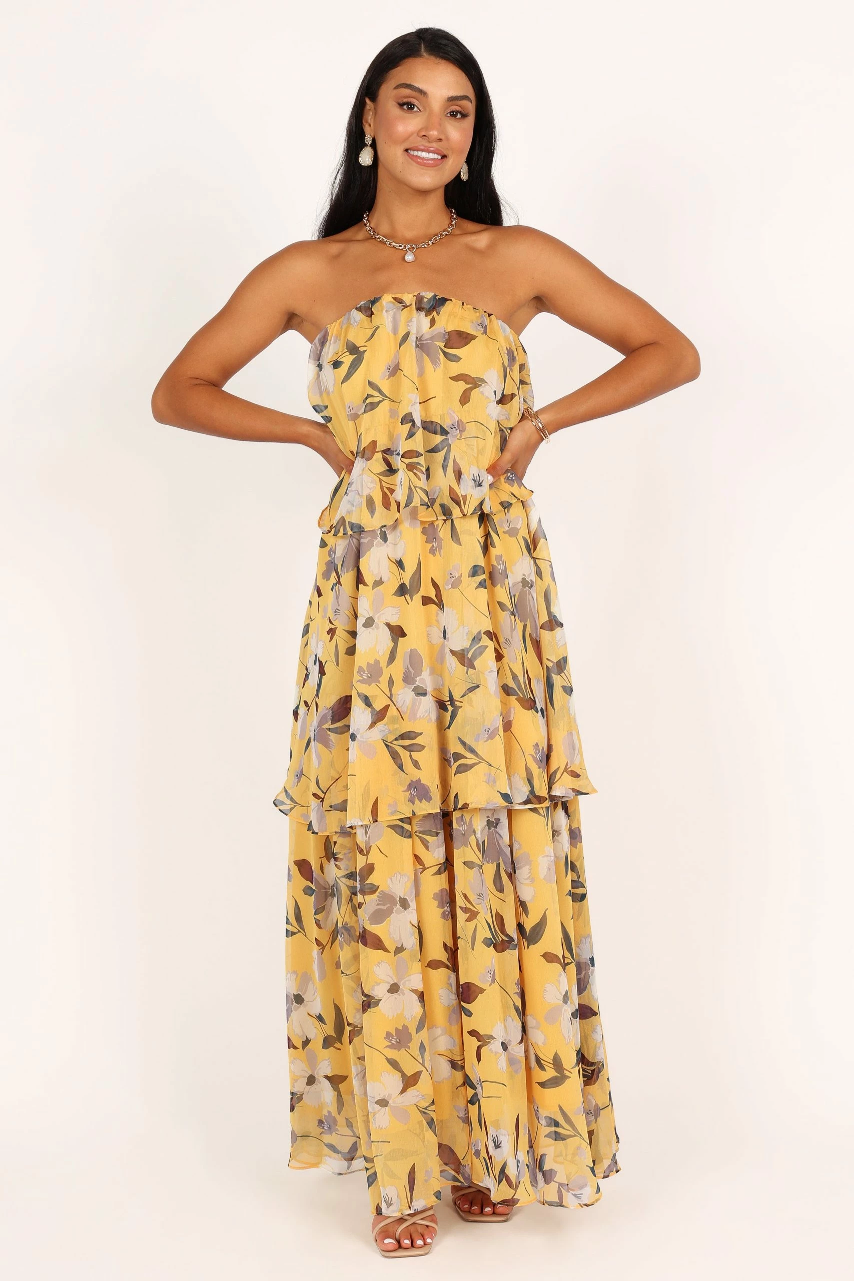 Bloom Strapless Maxi Dress - Yellow Floral 5 Bloom Strapless Maxi Dress - Yellow Floral - Image 5