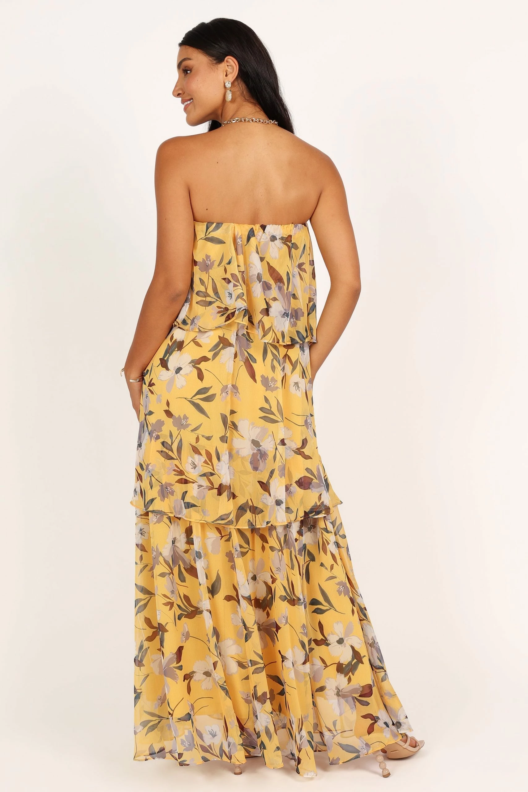 Bloom Strapless Maxi Dress - Yellow Floral 8 Bloom Strapless Maxi Dress - Yellow Floral - Image 8