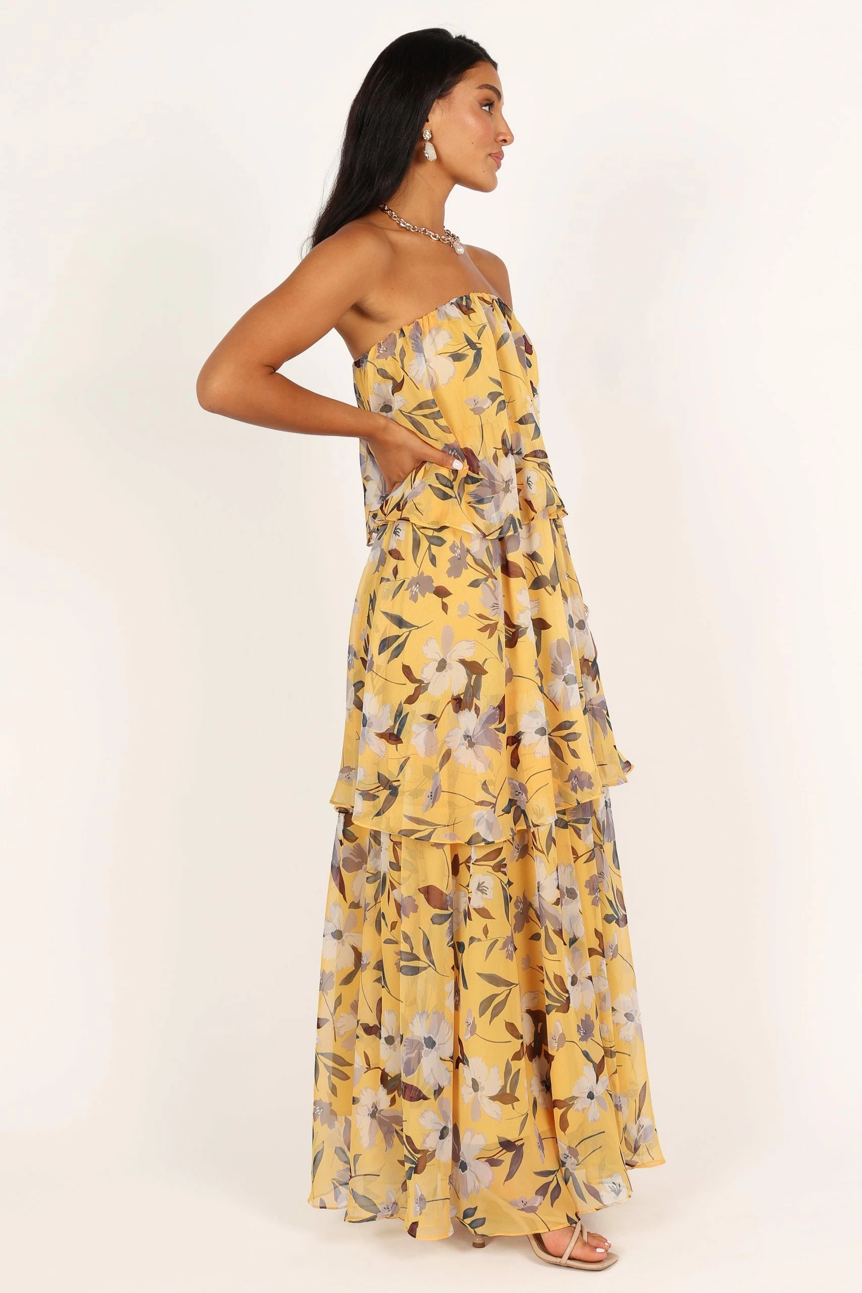 Bloom Strapless Maxi Dress - Yellow Floral 9 Bloom Strapless Maxi Dress - Yellow Floral - Image 9