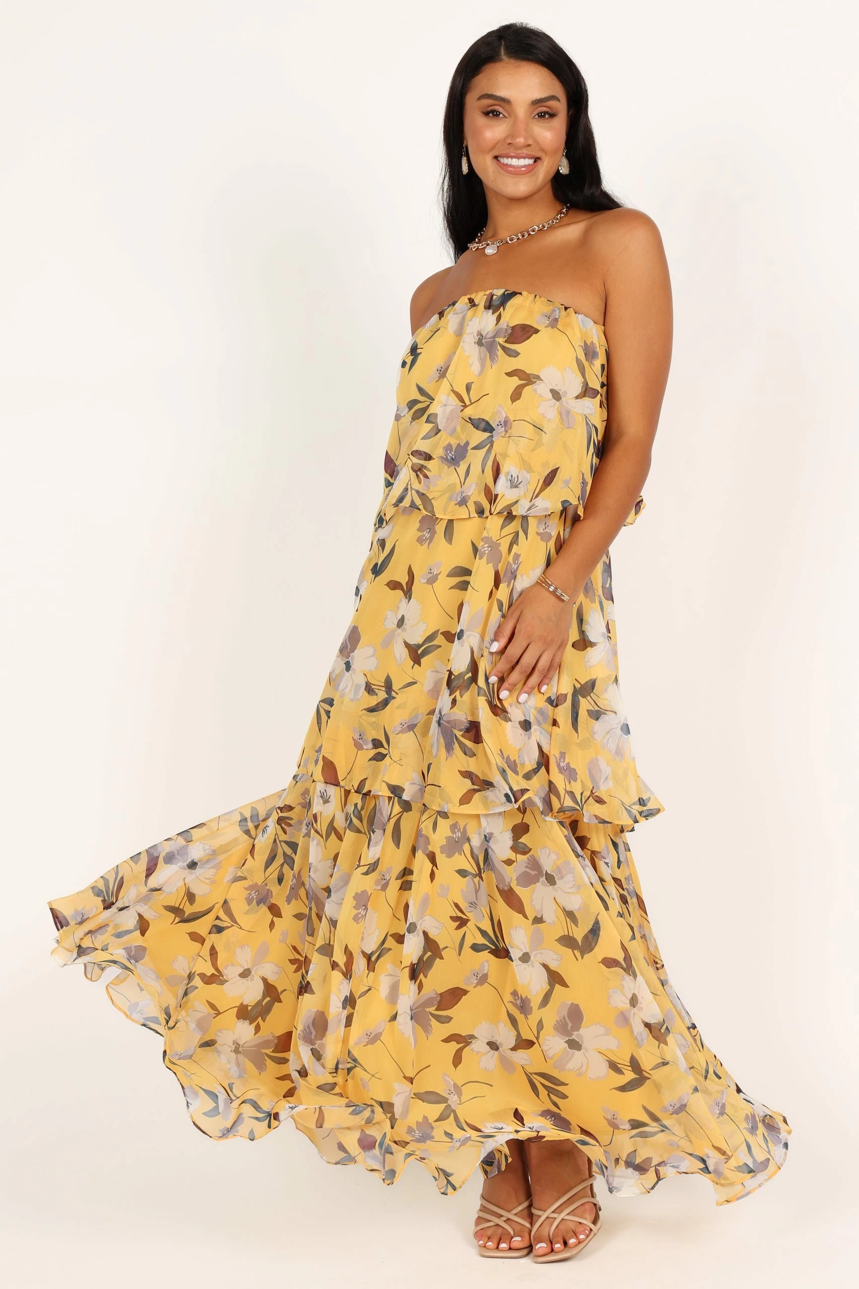 Bloom Strapless Maxi Dress - Yellow Floral 10 Bloom Strapless Maxi Dress - Yellow Floral - Image 10