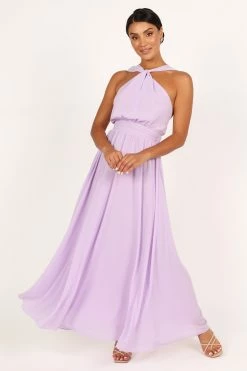 Blossom Halterneck Maxi Dress - Lavender -Dress Shop petal and pup usa dresses blossom halterneck maxi dress lavender 33537180303537