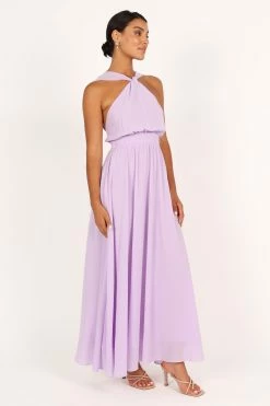 Blossom Halterneck Maxi Dress - Lavender -Dress Shop petal and pup usa dresses blossom halterneck maxi dress lavender 33537180434609