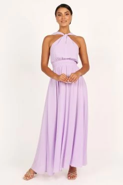 Blossom Halterneck Maxi Dress - Lavender -Dress Shop petal and pup usa dresses blossom halterneck maxi dress lavender 33537180467377