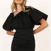 Cabello One Shoulder Mini Dress - Black