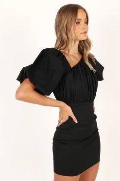 Cabello One Shoulder Mini Dress - Black -Dress Shop petal and pup usa dresses cabello one shoulder mini dress black 33769162506417