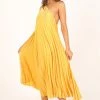 Cali One Shoulder Midi Dress - Saffron