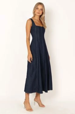 Callum Midi Dress - Dark Denim -Dress Shop petal and pup usa dresses callum midi dress dark denim 33944041685169