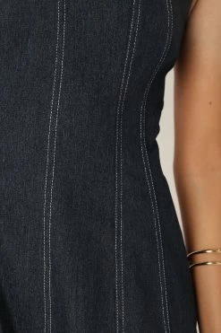 Callum Midi Dress - Dark Denim -Dress Shop petal and pup usa dresses callum midi dress dark denim 33944041881777