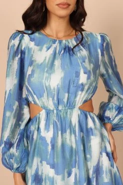 Caplan Cutout Dress - Blue -Dress Shop petal and pup usa dresses caplan cutout dress blue 32264824914097