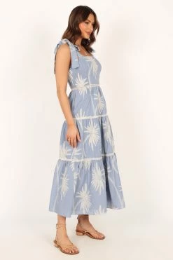 Cara Shoulder Tie Maxi Dress - Blue -Dress Shop petal and pup usa dresses cara shoulder tie maxi dress blue 33779279823025