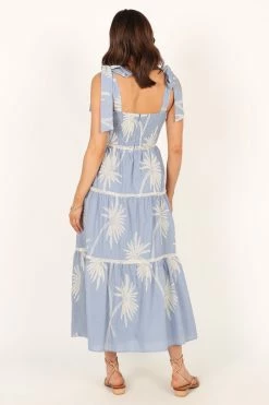 Cara Shoulder Tie Maxi Dress - Blue -Dress Shop petal and pup usa dresses cara shoulder tie maxi dress blue 33779279855793