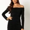 Carissa Long Sleeve Mini Dress - Black