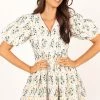 Carla Puff Sleeve Mini Dress - White