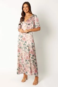 Casper Maxi Dress - Ecru Pink -Dress Shop petal and pup usa dresses casper maxi dress ecru pink 34007536926897