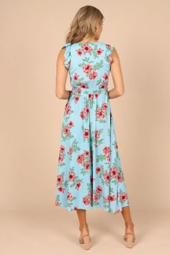 Cassatt Frill Cap Sleeve Midi Dress - Blue Floral 15 Cassatt Frill Cap Sleeve Midi Dress - Blue Floral -Dress Shop petal and pup usa dresses cassatt frill cap sleeve maxi dress blue floral 32265133981873