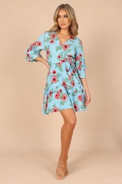 Cassatt Wrap Mini Dress - Blue Floral 13 Cassatt Wrap Mini Dress - Blue Floral -Dress Shop petal and pup usa dresses cassatt wrap mini dress blue floral 32265142894769