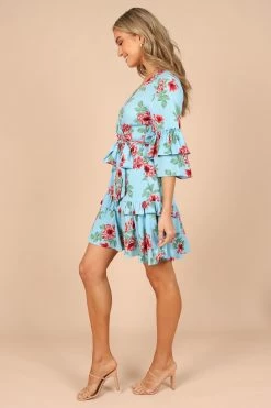 Cassatt Wrap Mini Dress - Blue Floral 15 Cassatt Wrap Mini Dress - Blue Floral -Dress Shop petal and pup usa dresses cassatt wrap mini dress blue floral 32265142960305