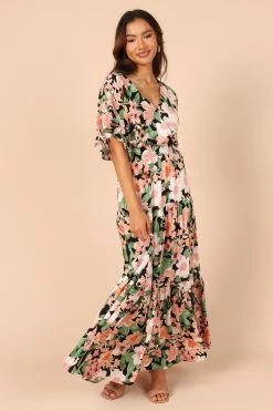 Cautilina Maxi Dress - Peach Floral -Dress Shop petal and pup usa dresses cautilina maxi dress peach floral 32237106626737