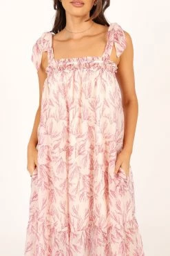 Christee Midi Dress - Ivory Pink -Dress Shop petal and pup usa dresses christee midi dress ivory pink 33712111943857