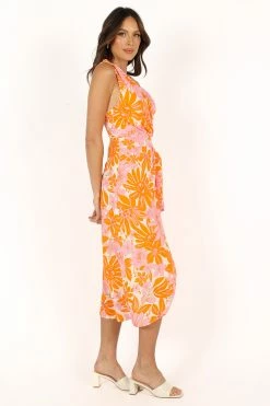 Clara One Shoulder Midi Dress - Orange -Dress Shop petal and pup usa dresses clara one shoulder midi dress orange 33712857546929