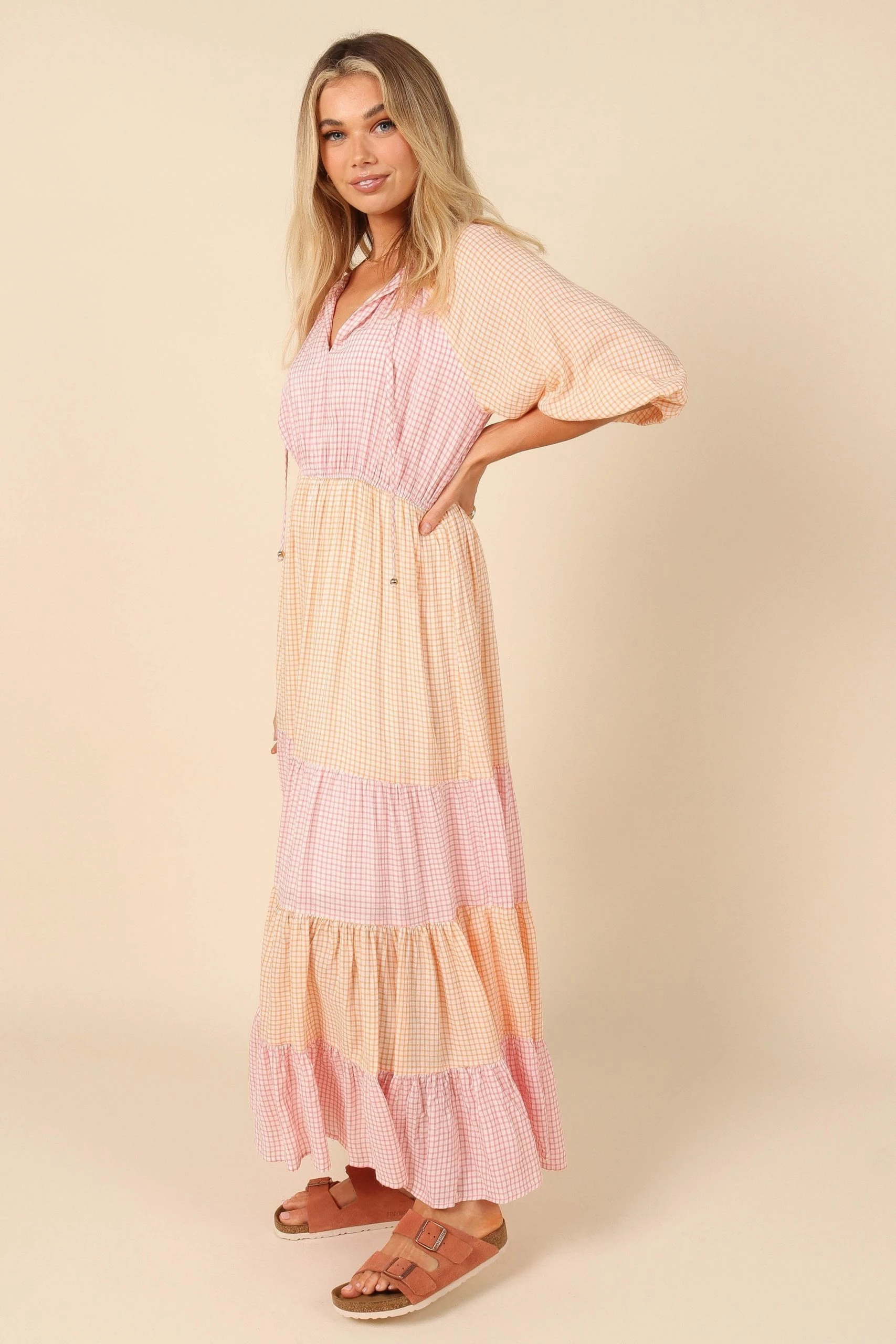 Clarita Tiered Maxi Dress - Gingham Splice 5 Clarita Tiered Maxi Dress - Gingham Splice - Image 5