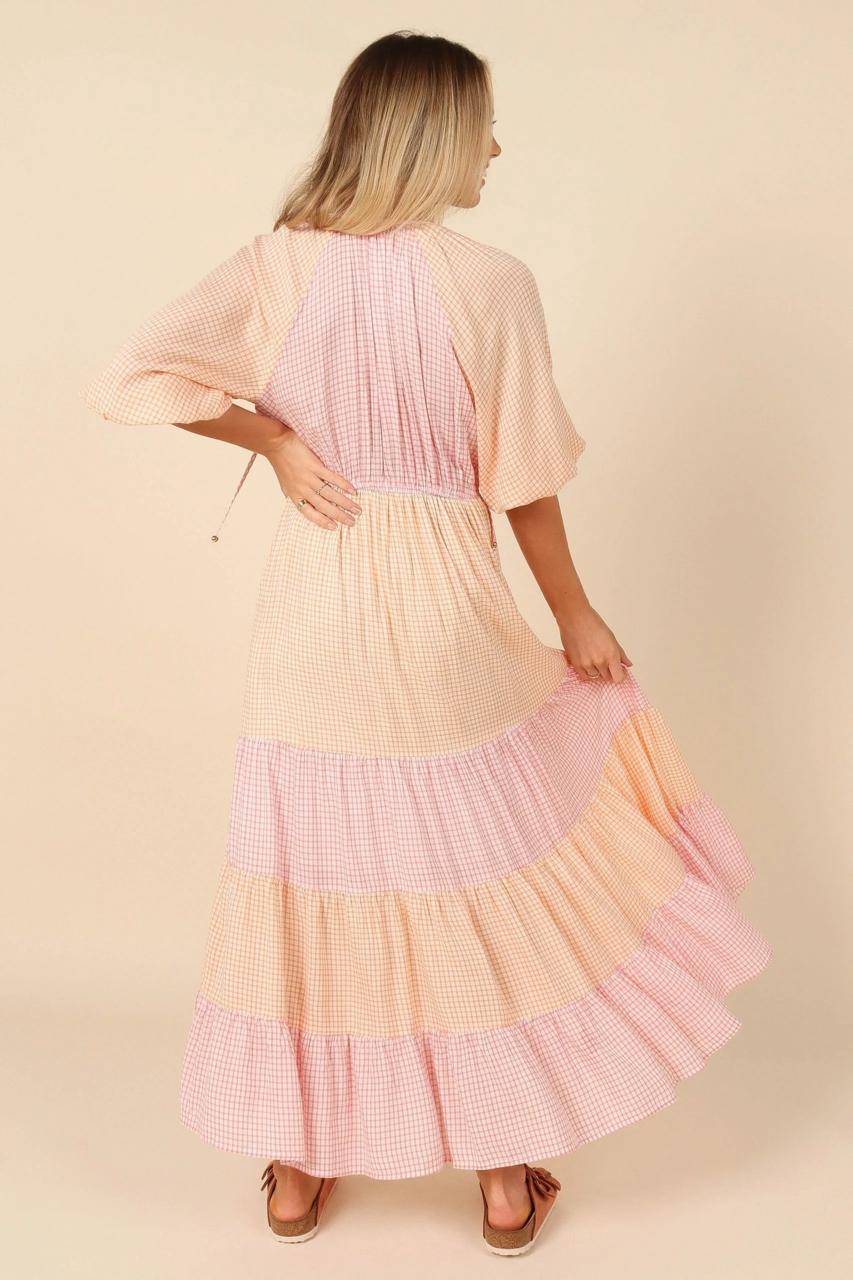 Clarita Tiered Maxi Dress - Gingham Splice 6 Clarita Tiered Maxi Dress - Gingham Splice - Image 6