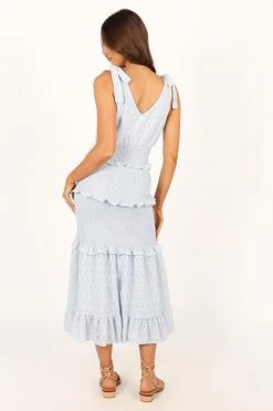 Claudia Ruffle Midi Dress - Blue -Dress Shop petal and pup usa dresses claudia ruffle maxi dress blue 33757580460209