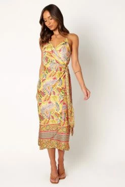 Clement Wrap Midi Dress - Tropical -Dress Shop petal and pup usa dresses clement wrap midi dress tropical 33994863542449