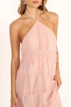 Colton Halterneck Maxi Dress - Pink -Dress Shop petal and pup usa dresses colton halterneck maxi dress pink 33829505237169
