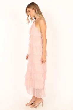 Colton Halterneck Maxi Dress - Pink -Dress Shop petal and pup usa dresses colton halterneck maxi dress pink 33829505269937