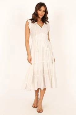 Courtney Maxi Dress - White Gold -Dress Shop petal and pup usa dresses courtney maxi dress white gold 33766322634929 1