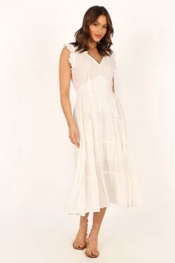 Courtney Maxi Dress - White Gold -Dress Shop petal and pup usa dresses courtney maxi dress white gold 33766326534321 1