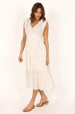 Courtney Maxi Dress - White Gold -Dress Shop petal and pup usa dresses courtney maxi dress white gold 33766326632625 1