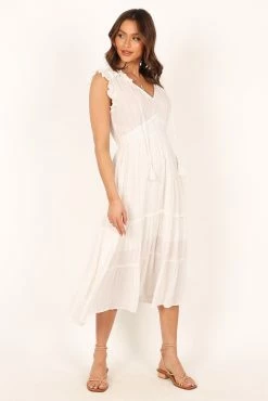 Courtney Maxi Dress - White Gold -Dress Shop petal and pup usa dresses courtney maxi dress white gold 33766326730929 1