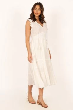 Courtney Maxi Dress - White Gold -Dress Shop petal and pup usa dresses courtney maxi dress white gold 33766326862001 1