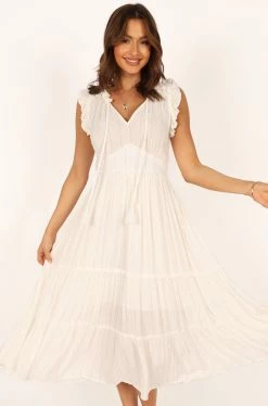 Courtney Maxi Dress - White Gold -Dress Shop petal and pup usa dresses courtney maxi dress white gold 33766327025841 1