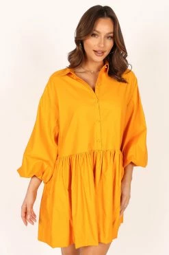 Daisy Long Sleeve Mini Dress - Mustard -Dress Shop petal and pup usa dresses daisy long sleeve mini dress mustard 33779265503409