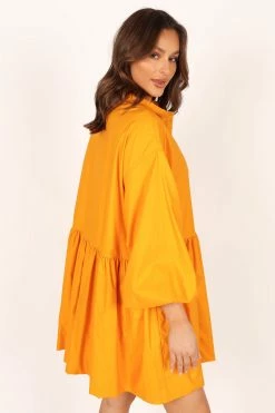 Daisy Long Sleeve Mini Dress - Mustard -Dress Shop petal and pup usa dresses daisy long sleeve mini dress mustard 33779265568945