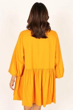 Daisy Long Sleeve Mini Dress - Mustard -Dress Shop petal and pup usa dresses daisy long sleeve mini dress mustard 33779265601713